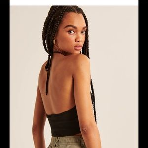 Abercrombie black bandana crop top halter size S
